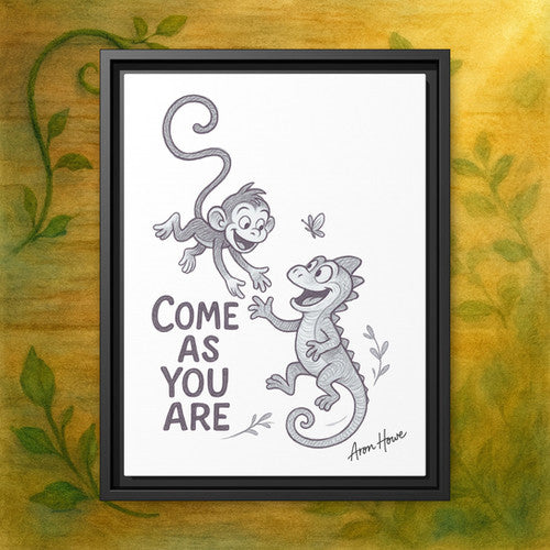 Whimsical Framed Camillo Canvas Art, Animal Illustration, Nursery Wall Art | World of Camillo