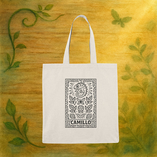 Natural CamilloTote Bag with Eco-Friendly Aztec Design | World of Camillo